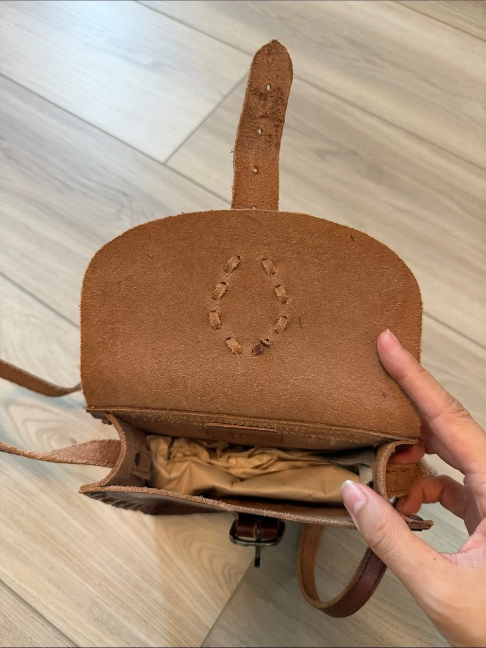 Zara 100% Leather Crossbody Bag in Brown